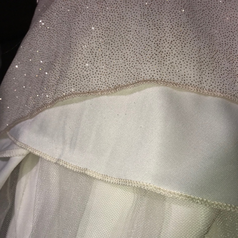 NWOT cream, shimmery dress w/ satin bow - Picture 8 of 8